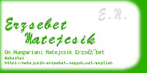 erzsebet matejcsik business card